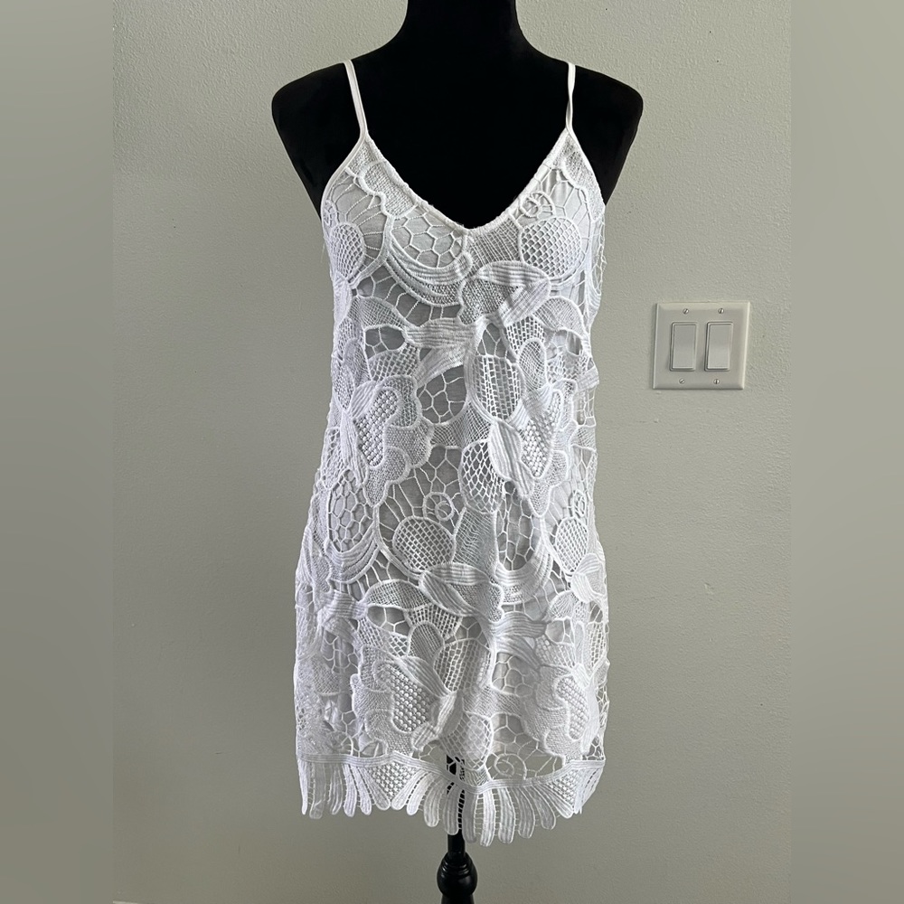 Express lace halter dress